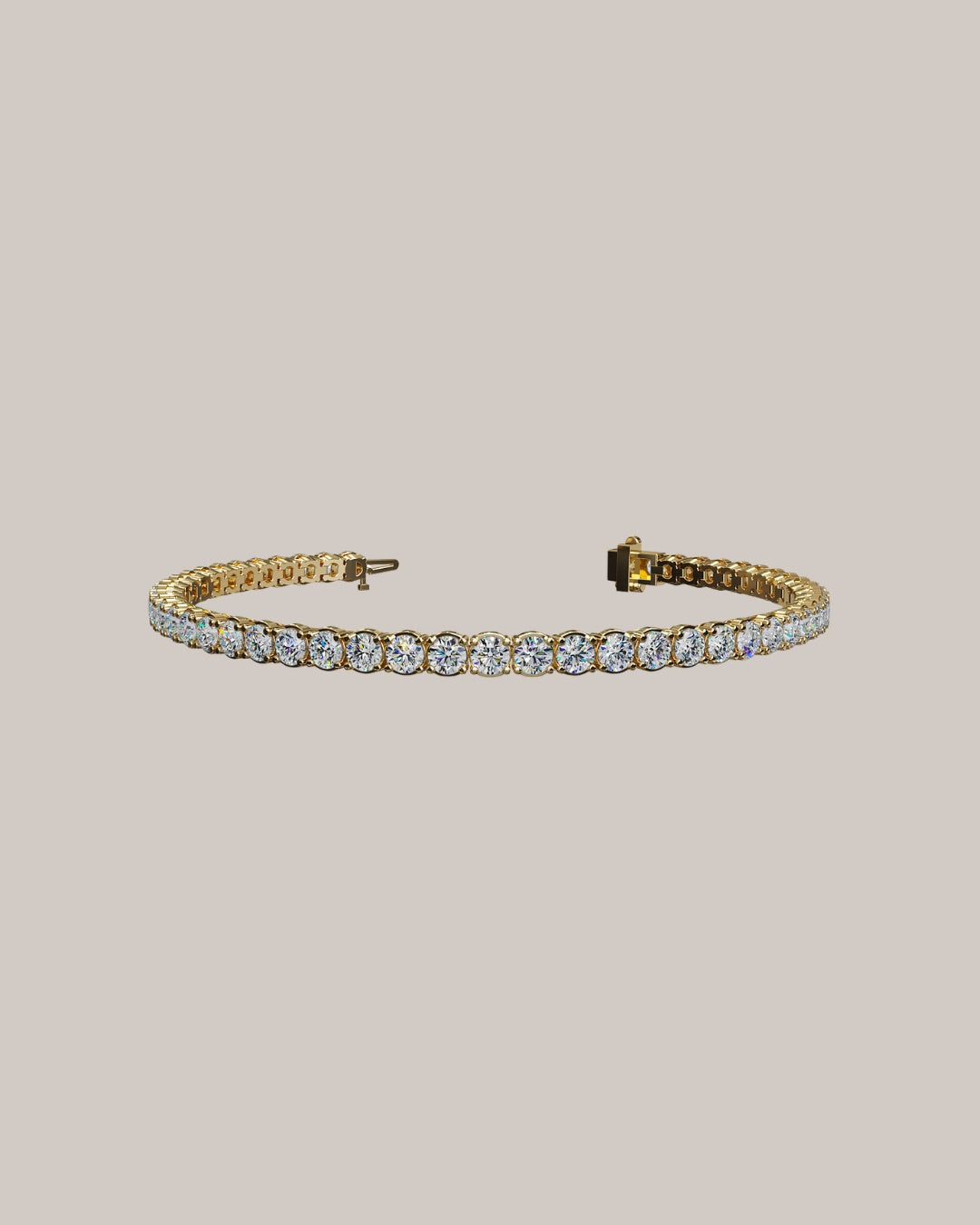 7 inch low profile diamond tennis bracelet with 7.68 ctw lab grown diamonds in 14K white gold