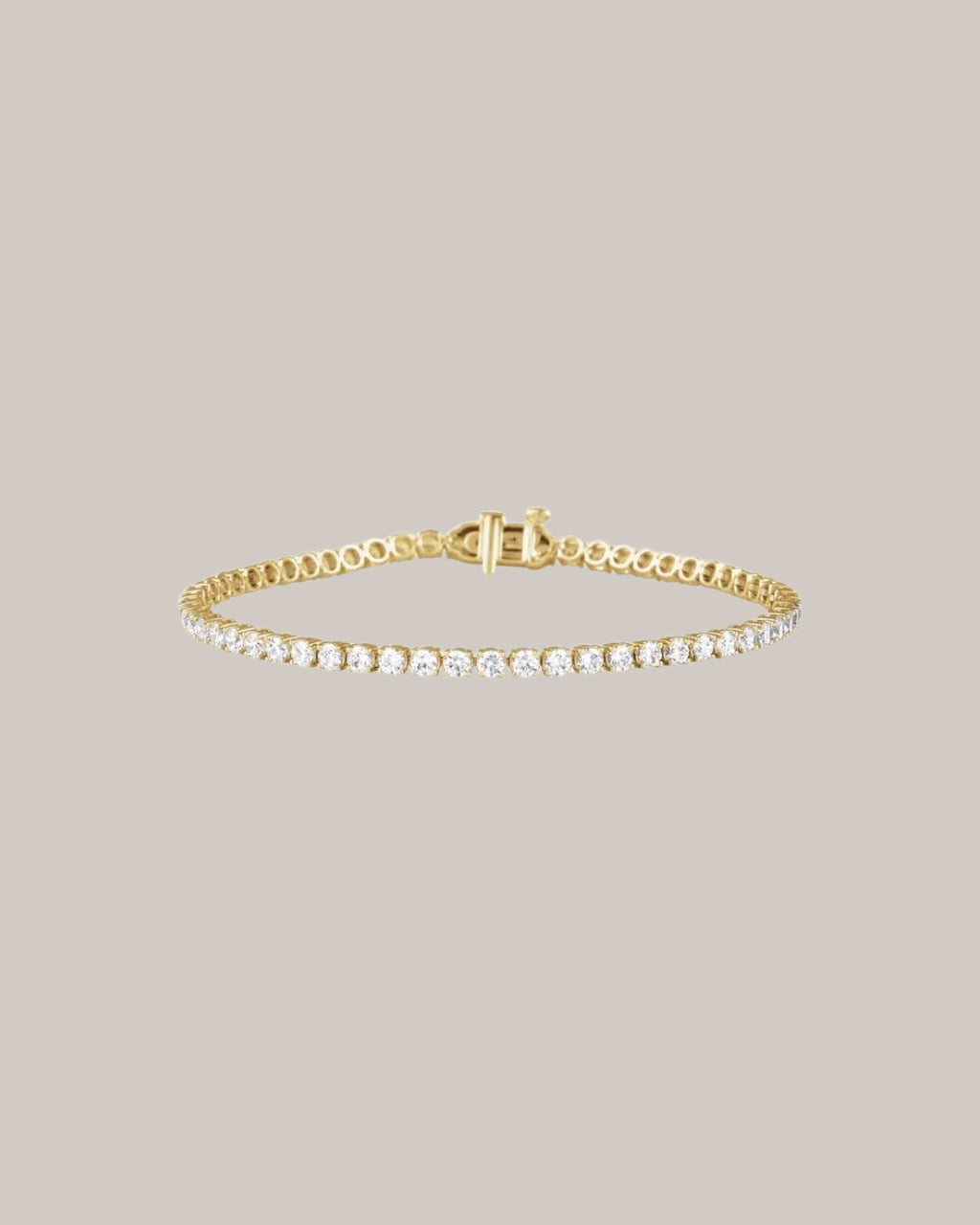 4 ctw lab grown diamond tennis bracelet in 14K yellow gold
