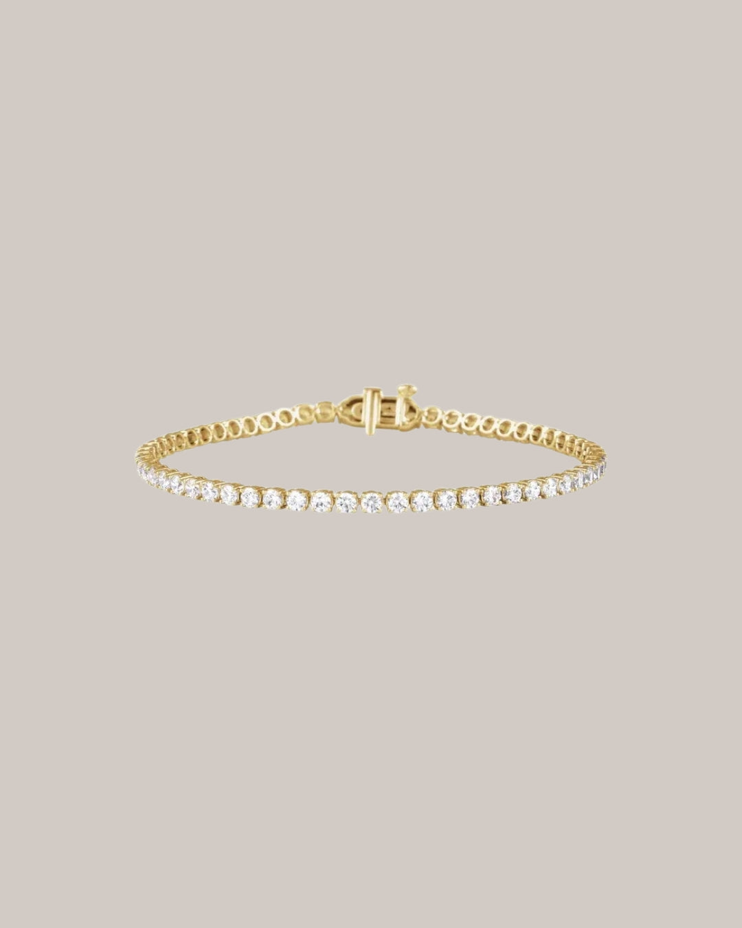 4 ctw lab grown diamond tennis bracelet in 14K yellow gold
