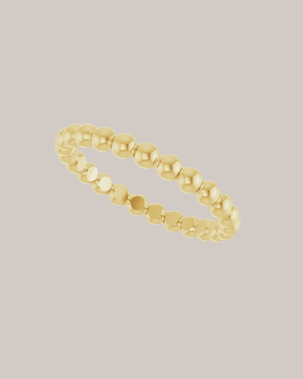 14K yellow gold beaded stacking band

