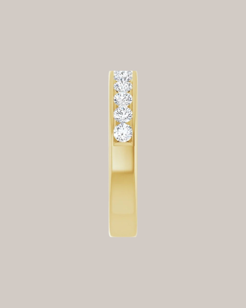 ￼0.75 ctw channel set lab grown diamond band in 14K gold
