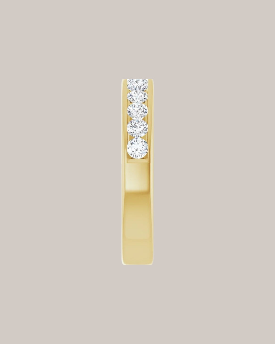 ￼0.75 ctw channel set lab grown diamond band in 14K gold
