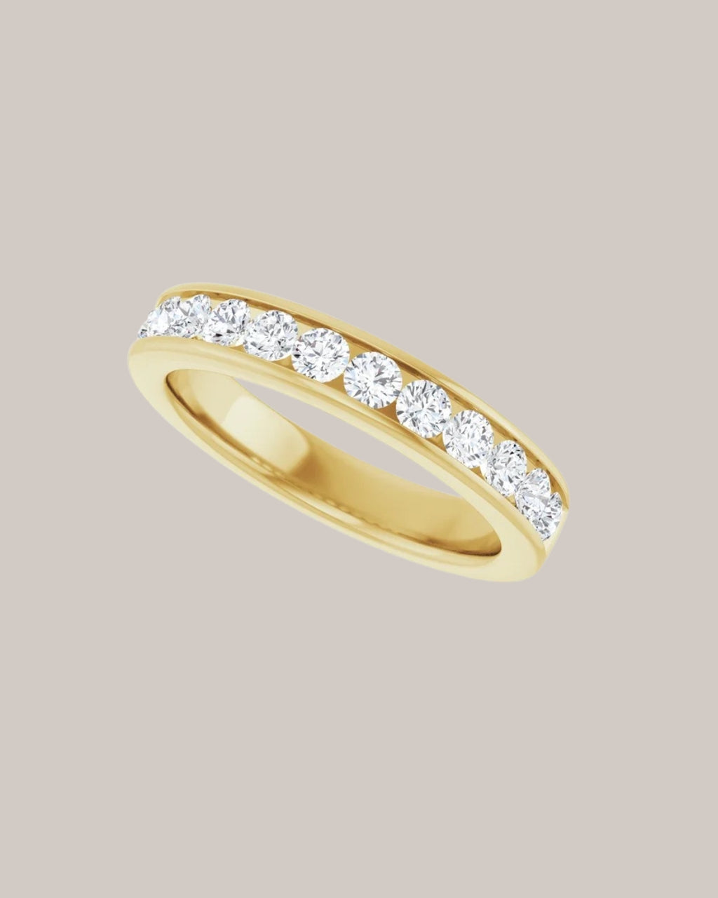 0.75 ctw channel set lab grown diamond band in 14K gold
