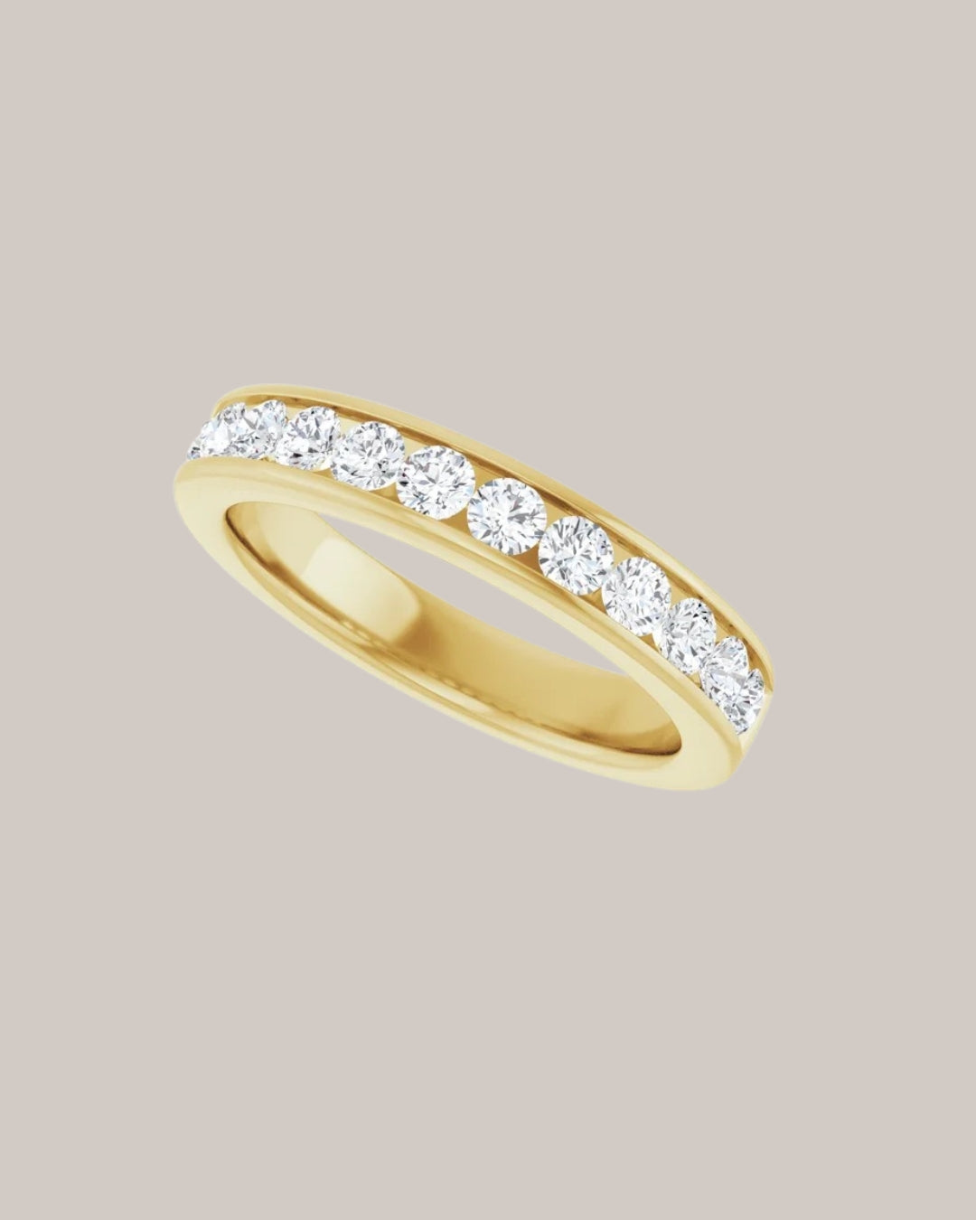 0.75 ctw channel set lab grown diamond band in 14K gold
