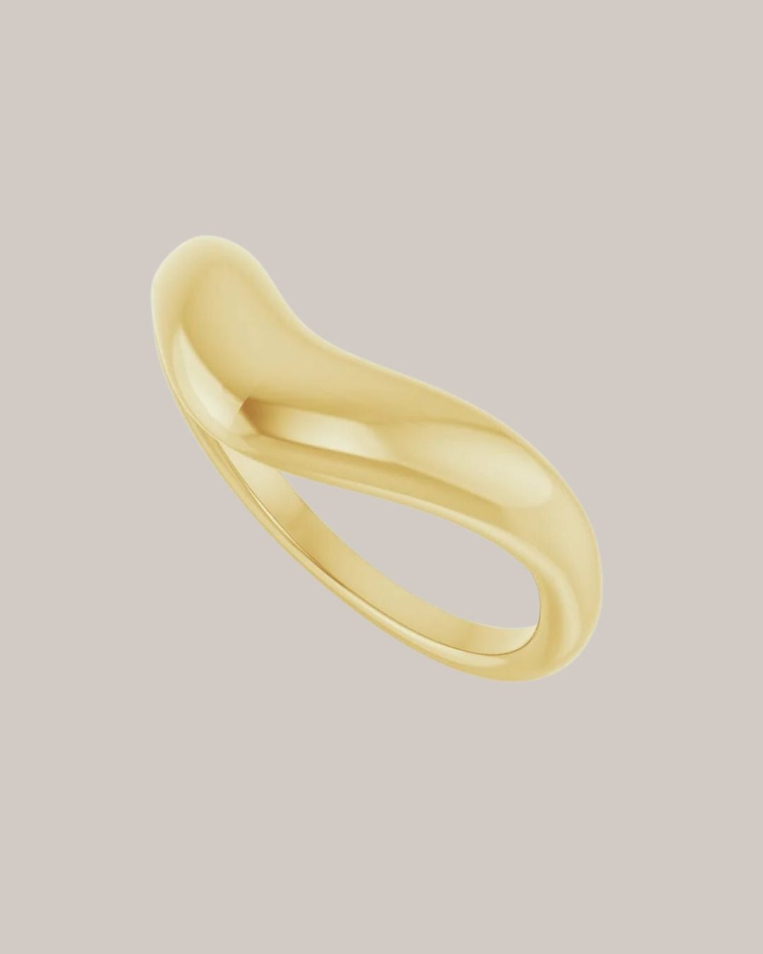 14K yellow gold curved contour wedding band