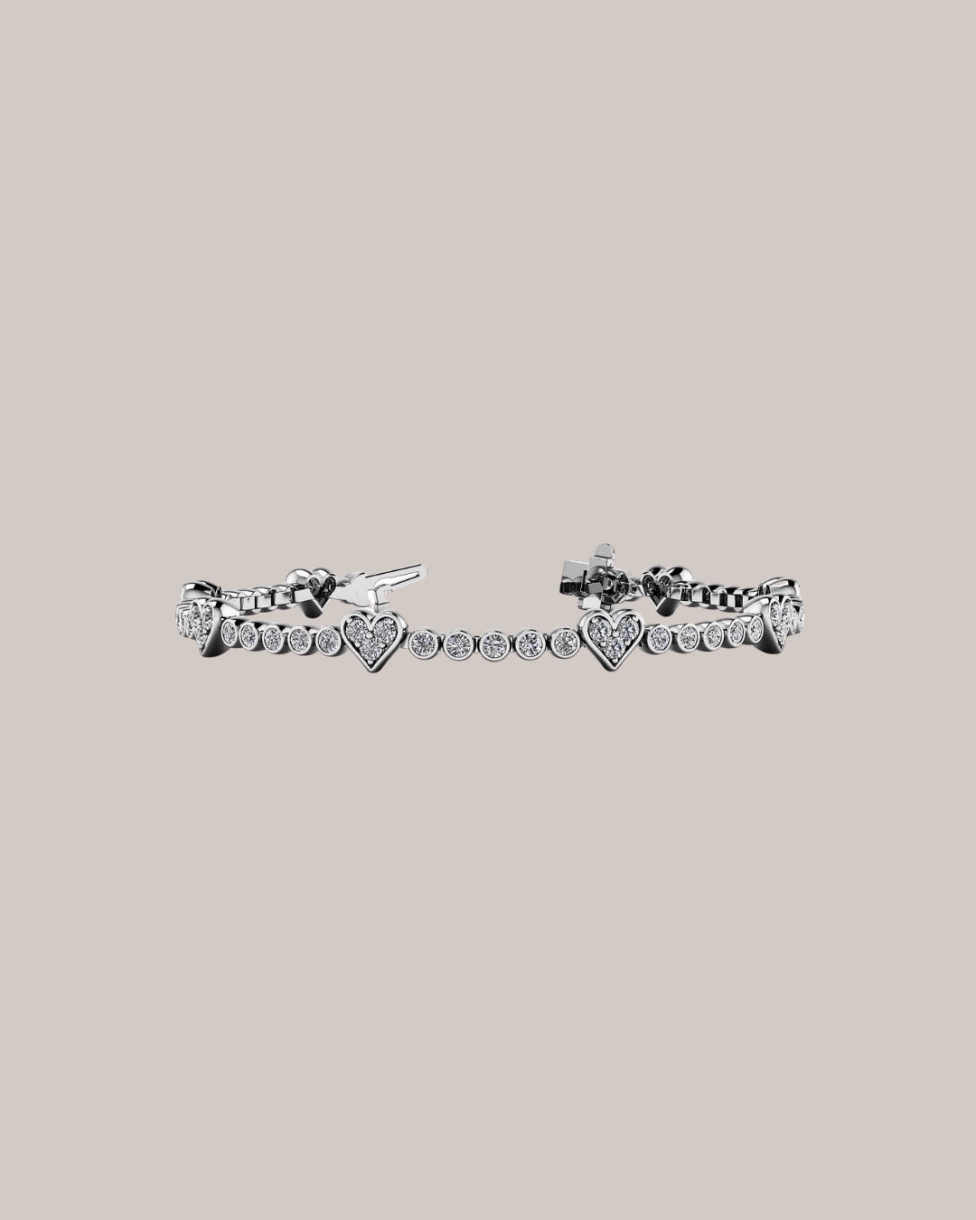 Eight of Hearts lab grown diamond bracelet with 64 diamonds totaling 2.11 ctw