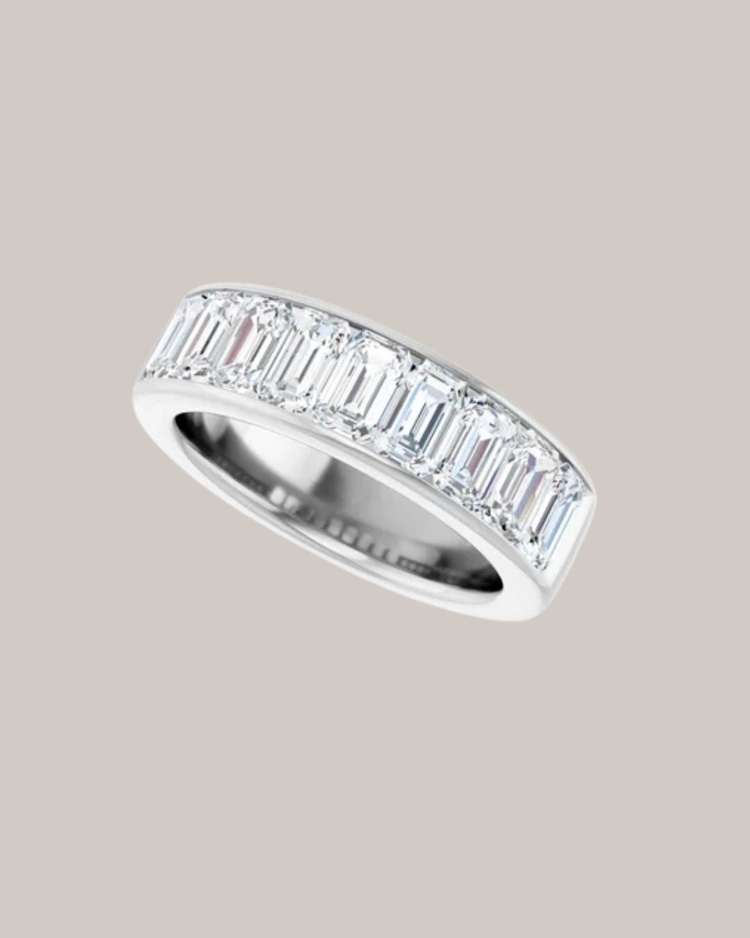 Channel Emerald Diamond Ring