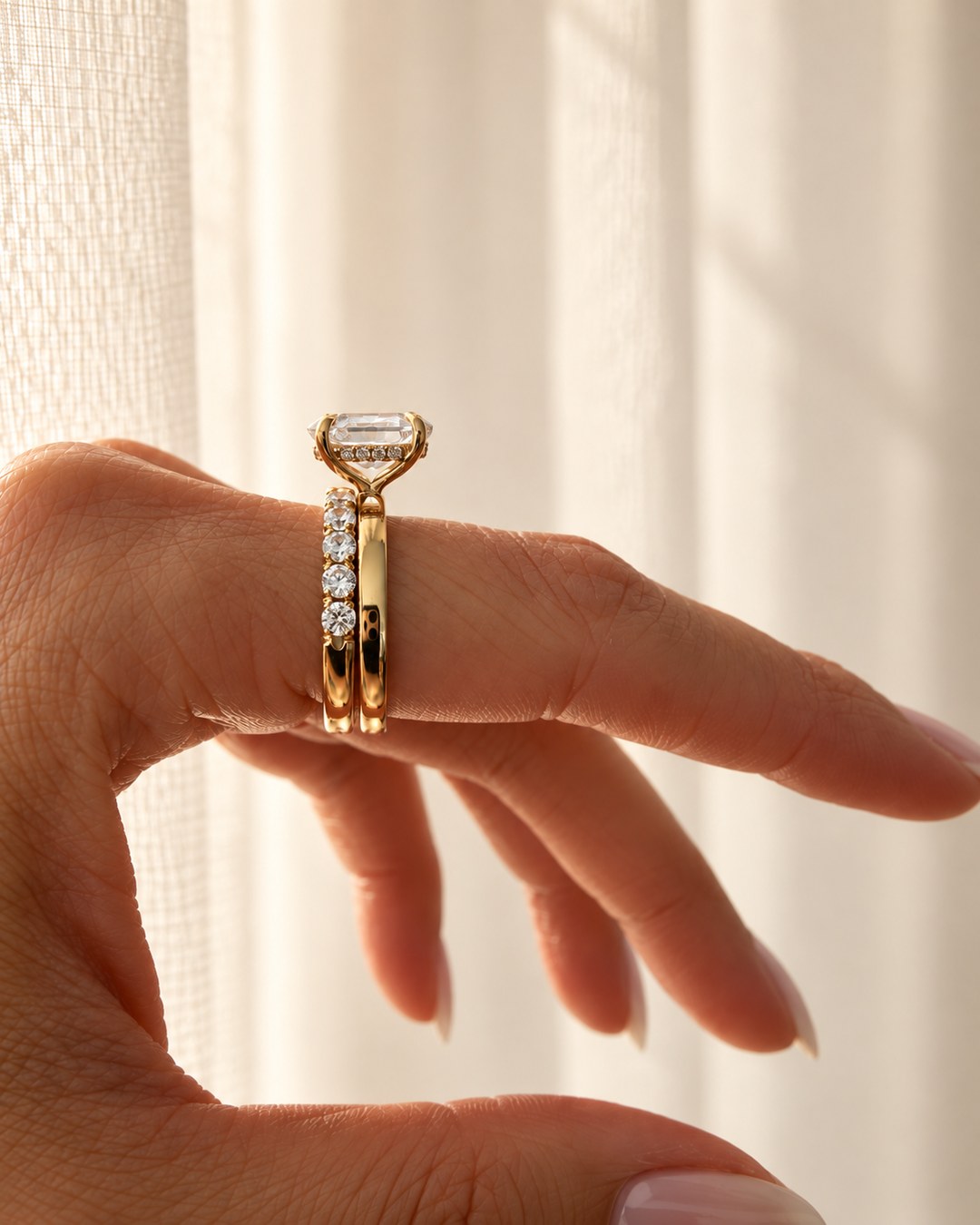 French Set Diamond Band