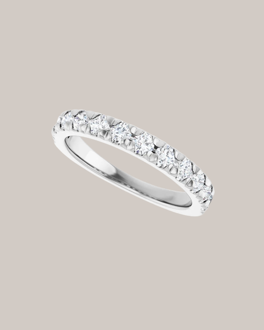 Round diamond band with 12 lab grown F VS diamonds totaling 0.75 ctw in 14K gold