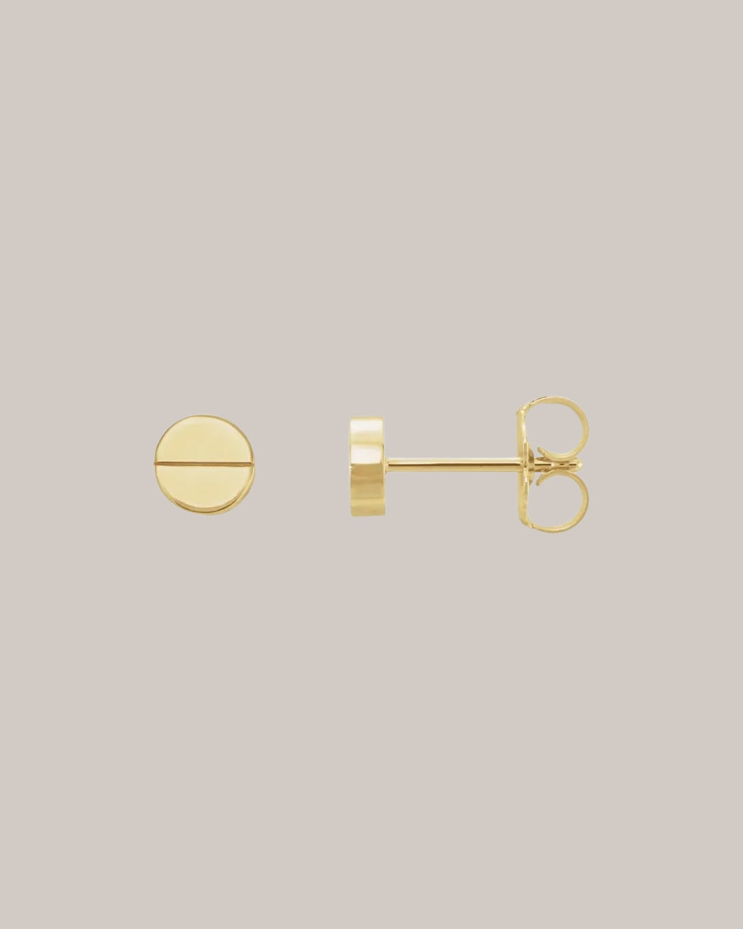 4.9 mm screw detail stud earrings in 14K yellow gold
