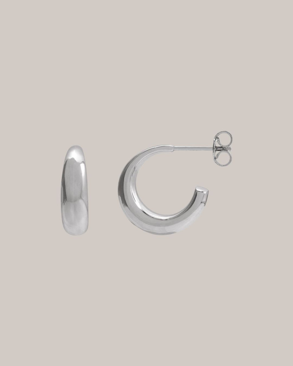 14.4 mm sterling silver polished hoop earrings
