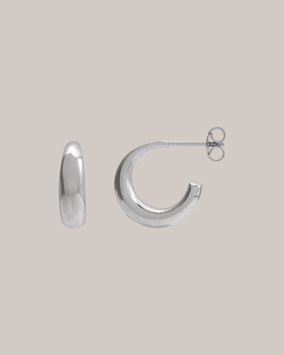 14.4 mm sterling silver polished hoop earrings

