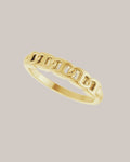 14K yellow gold anchor chain link fashion ring
