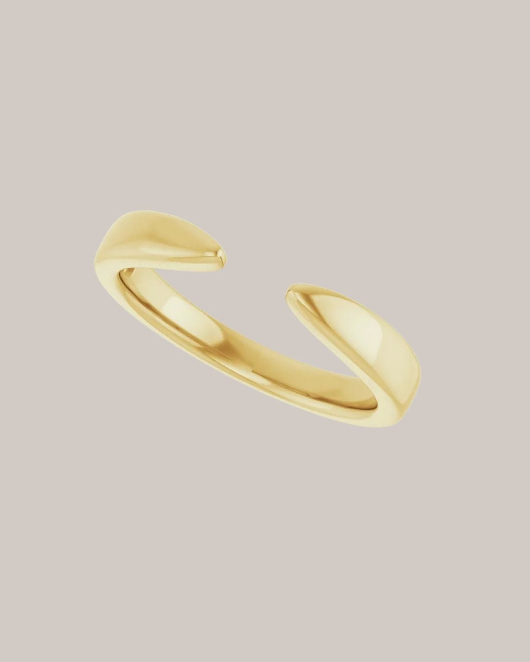 14K yellow gold reverse tapered open fashion ring