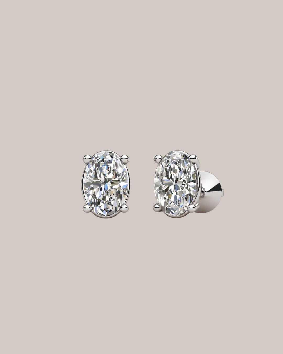 Oval Diamond Studs