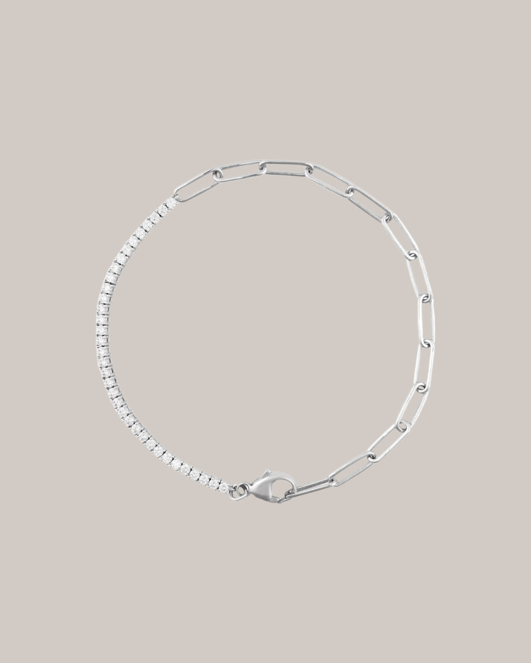 1 ctw lab grown diamond paperclip bracelet in 14K gold