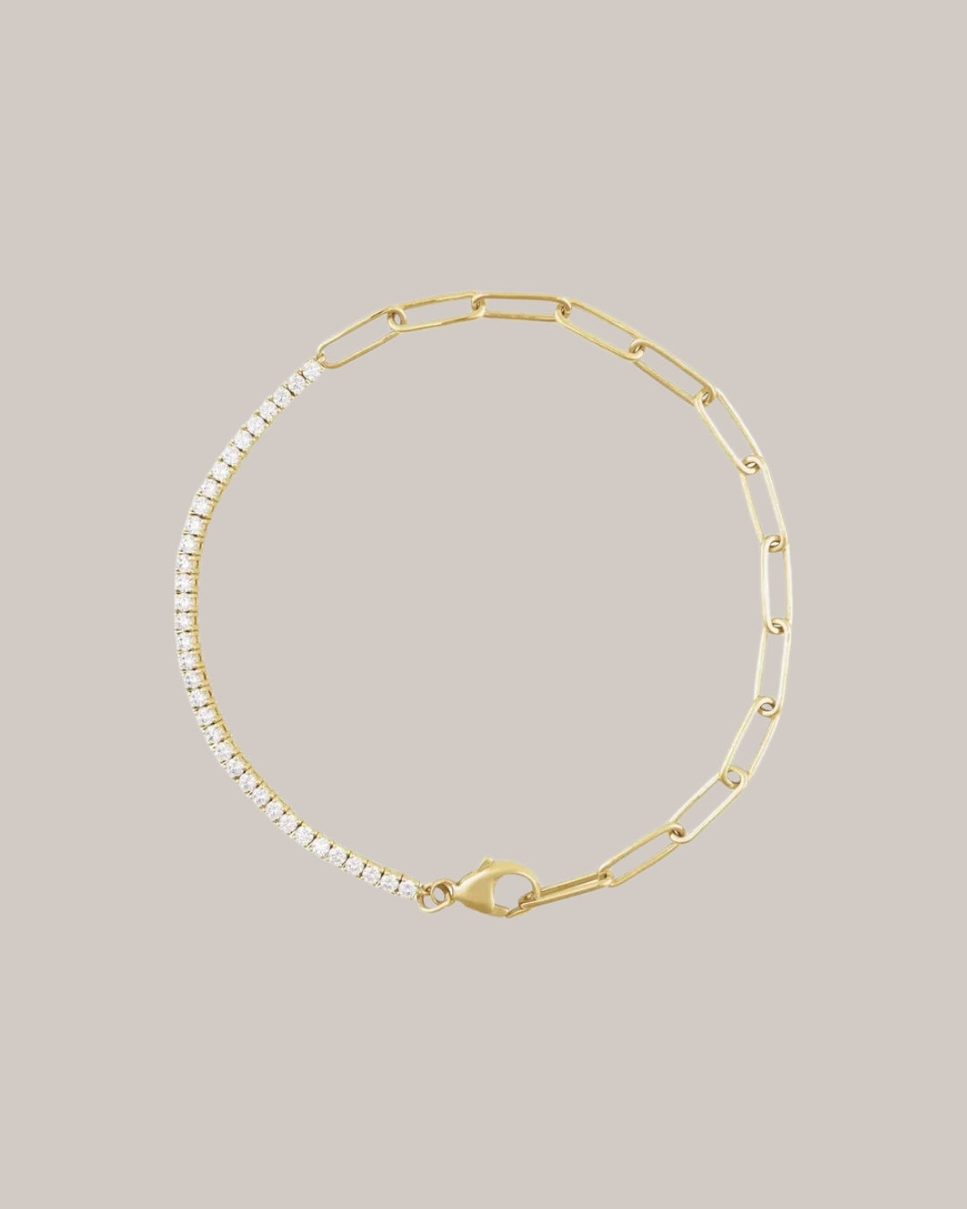 1 ctw lab grown diamond paperclip bracelet in 14K gold