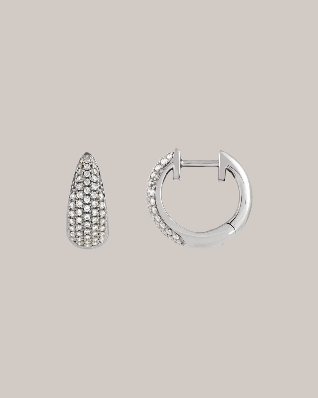 11 mm 14K white gold pavé hoop earrings with 0.33 ctw natural diamonds
