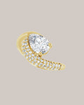 Pear shaped pavé engagement ring shown with a 2.00 ct centre diamond and 43 lab grown diamond accents
