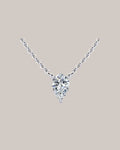 White Gold 1.00 ct pear shaped diamond solitaire pendant on an 18 inch cable chain