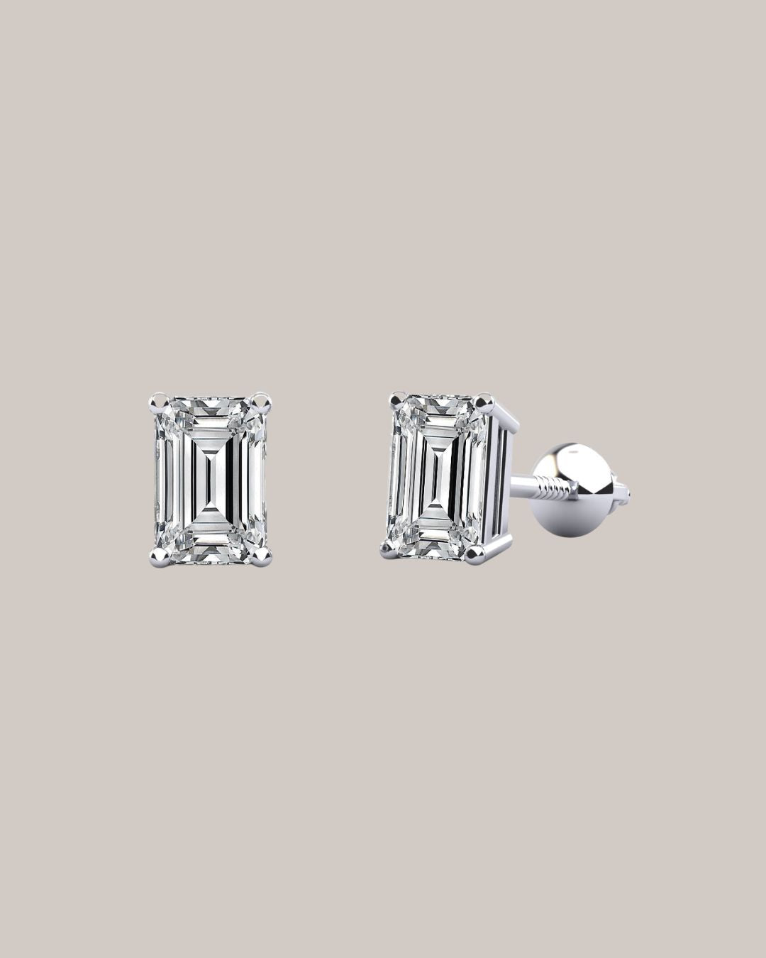 Emerald Diamond Stud Earrings