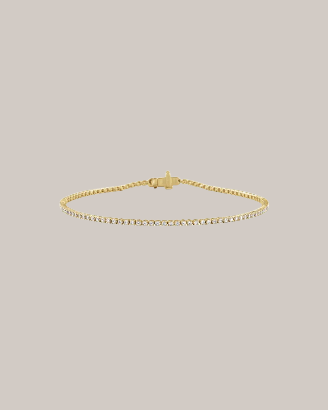 1.00 ctw lab grown diamond lightweight tennis bracelet in 14K yellow gold