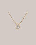 0.91 ct natural pear diamond bezel pendant in 14K yellow gold