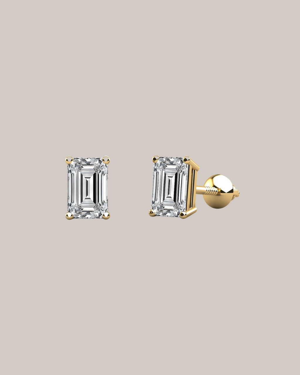 Emerald Diamond Stud Earrings