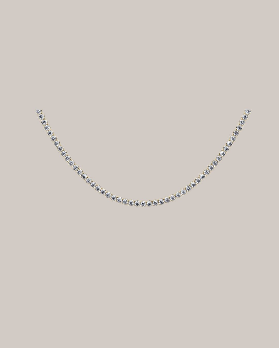 16 inch diamond tennis necklace with 6.77 ctw in 14K white gold
