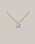 Yellow Gold 1.00 ct pear shaped lab grown diamond solitaire pendant