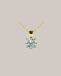 Yellow gold 1.00 ct round lab grown diamond solitaire pendant