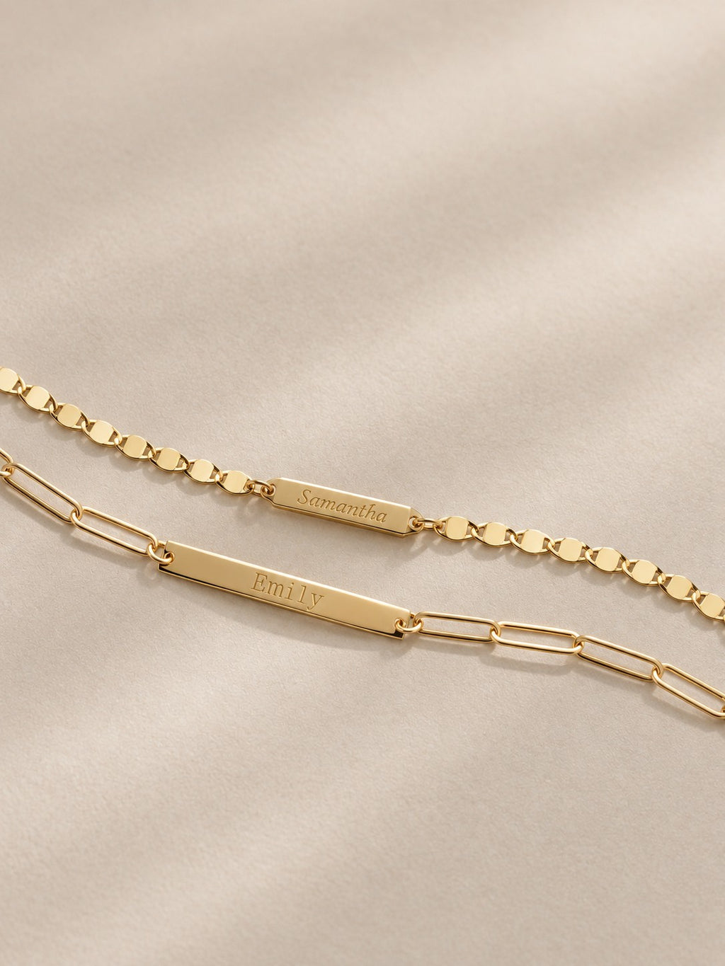 Engraveable Bar & Mirror Chain Bracelet