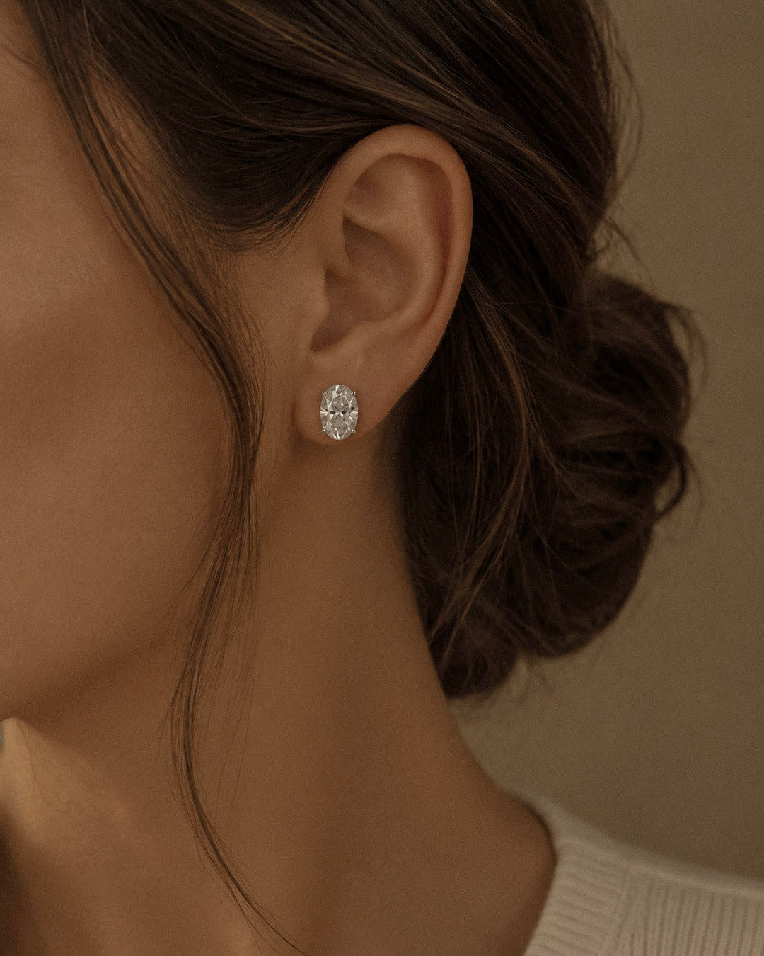 Oval Diamond Studs