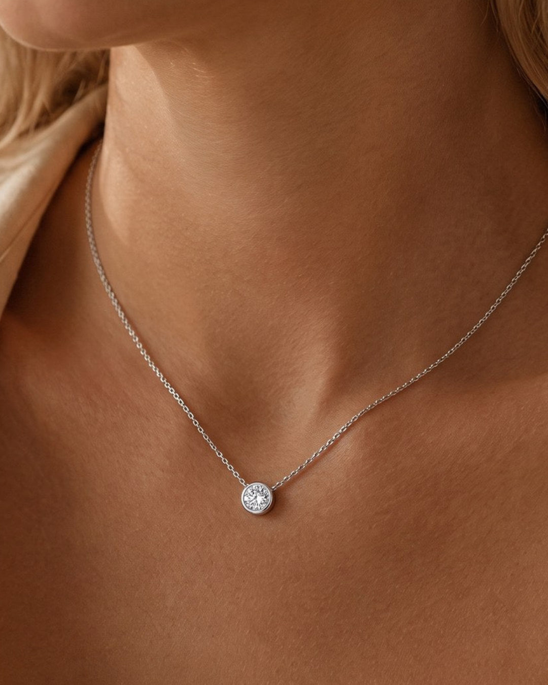 Bezel Round Diamond Pendant