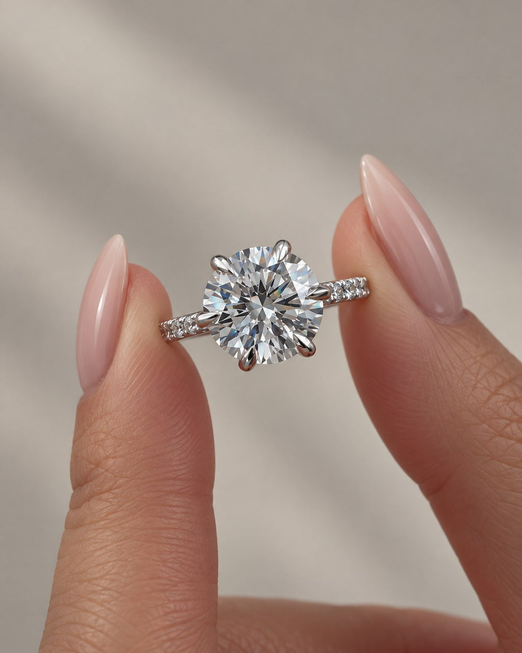 Six Prong Diamond Solitaire Ring