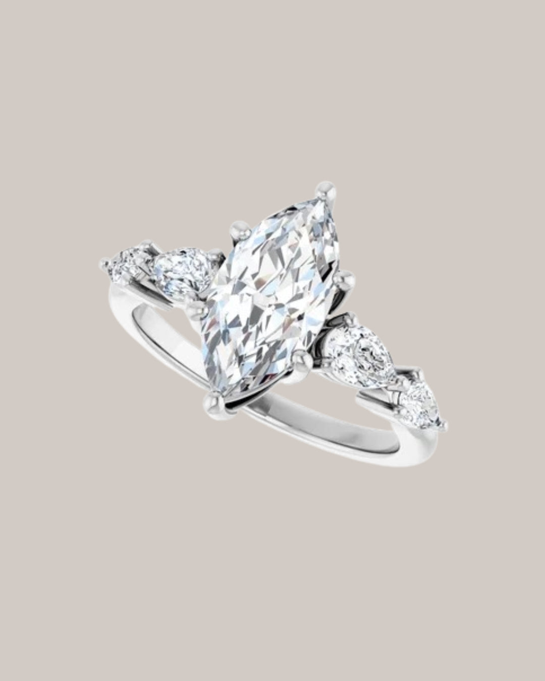 Pear Diamond Accented Ring