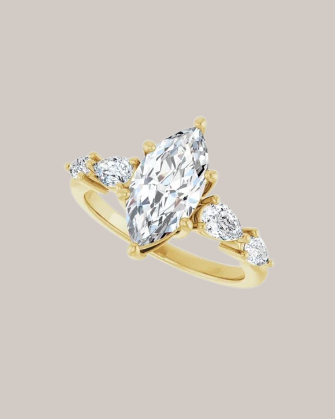 Pear Diamond Accented Ring