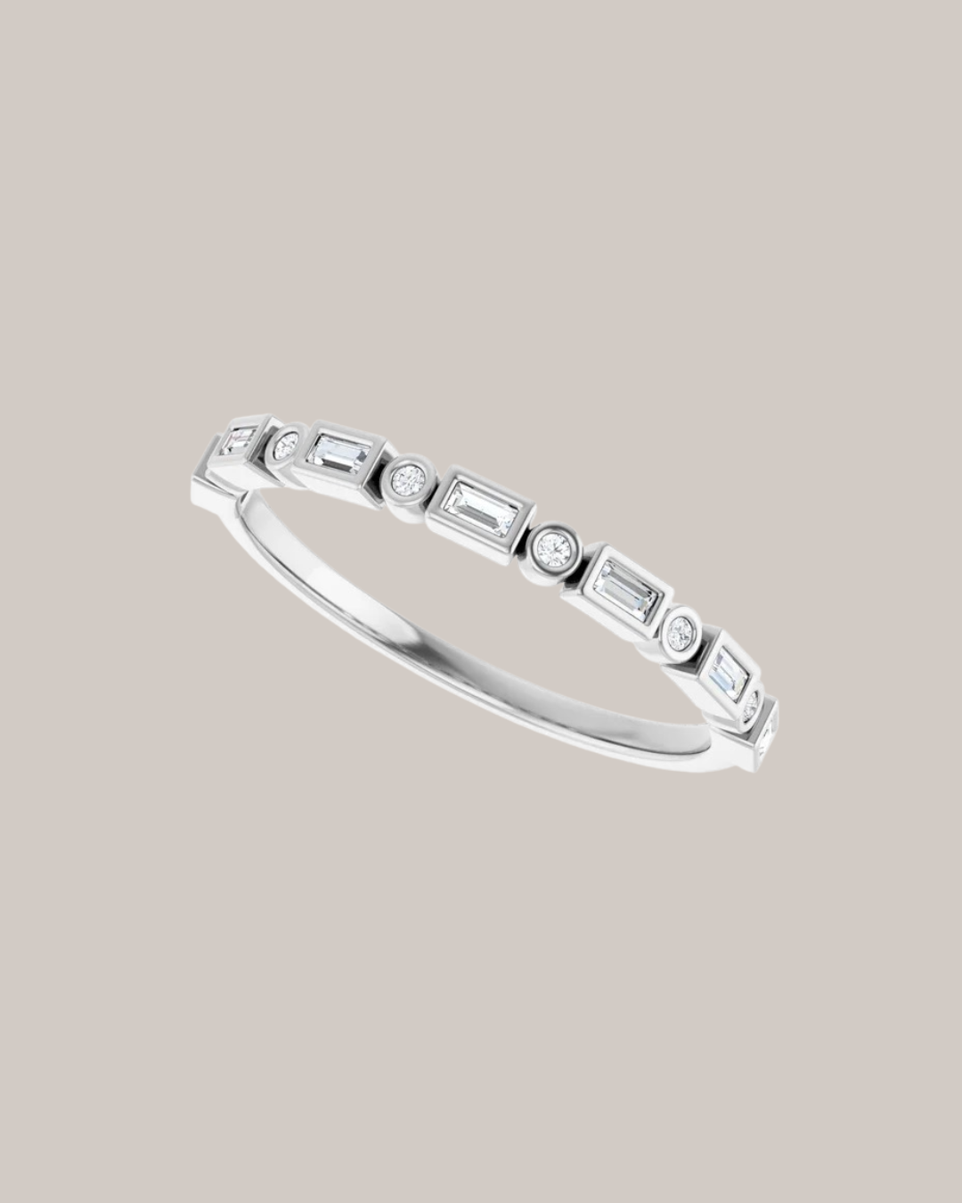 Baguette and Round Diamond Band