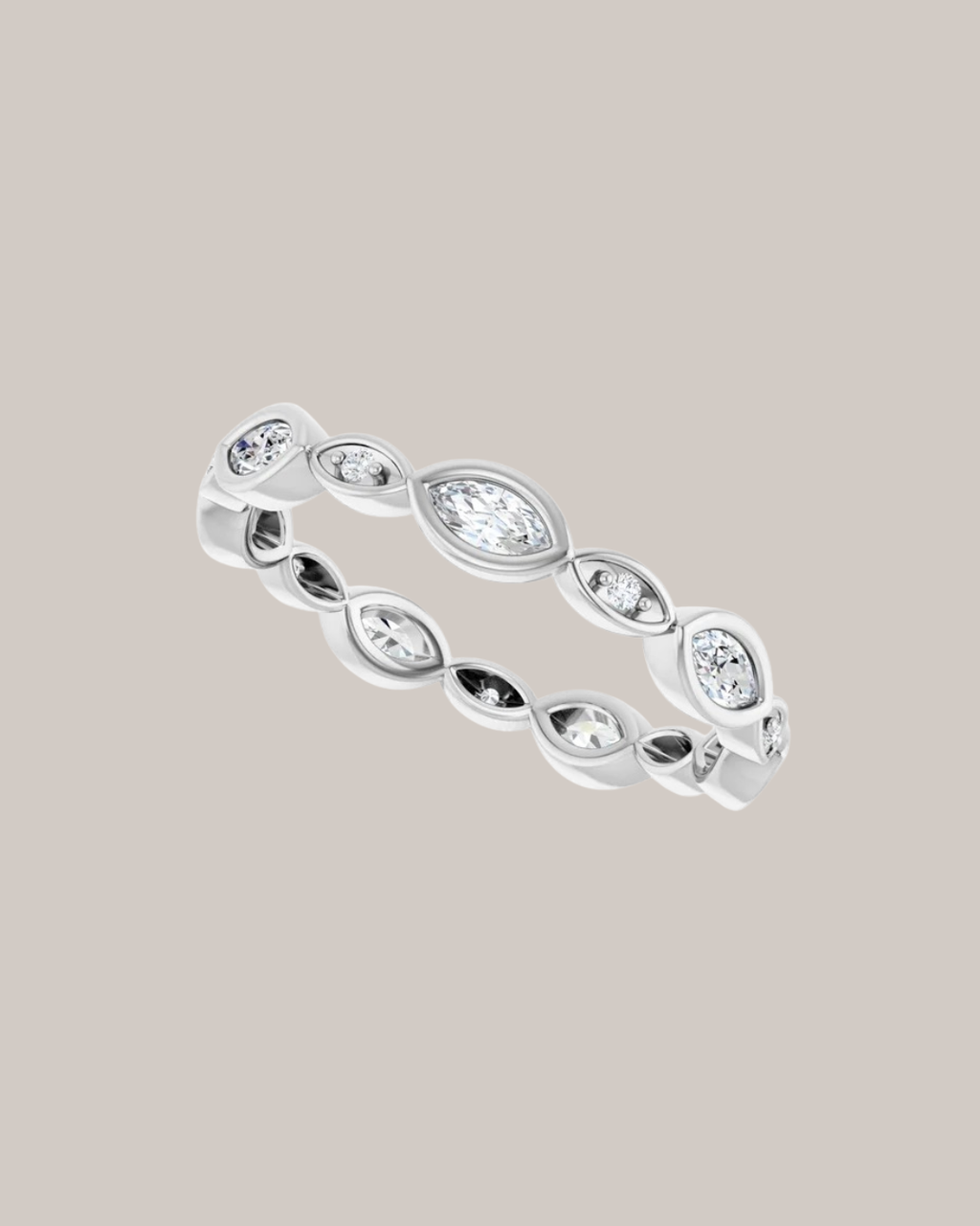 Marquise and Round Diamond Eternity Band