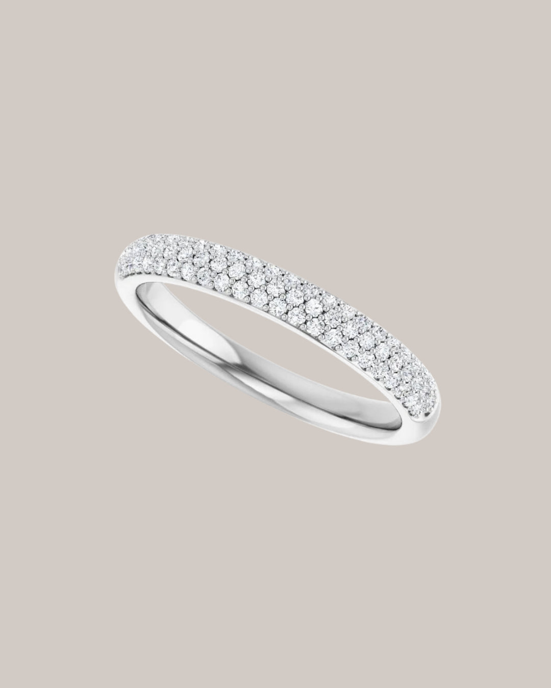 Honeycomb pavé lab grown diamond band in 14K white gold