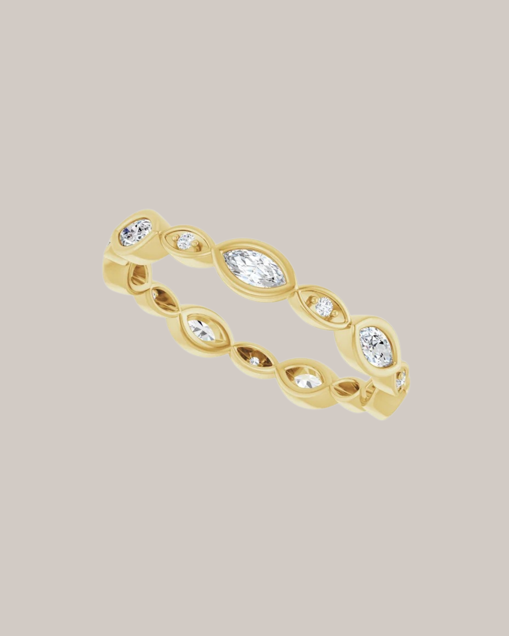 Marquise and Round Diamond Eternity Band
