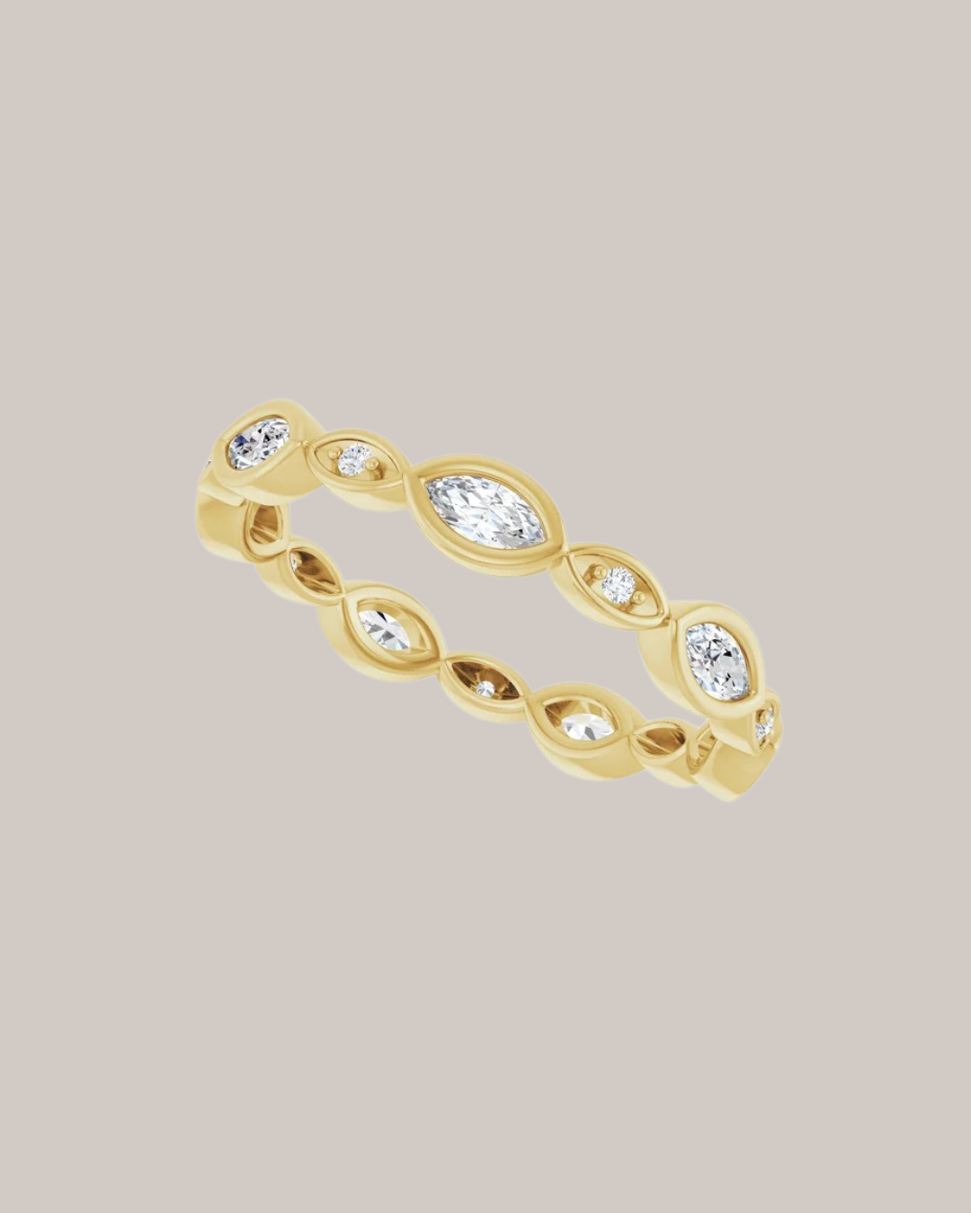 Marquise and Round Diamond Eternity Band