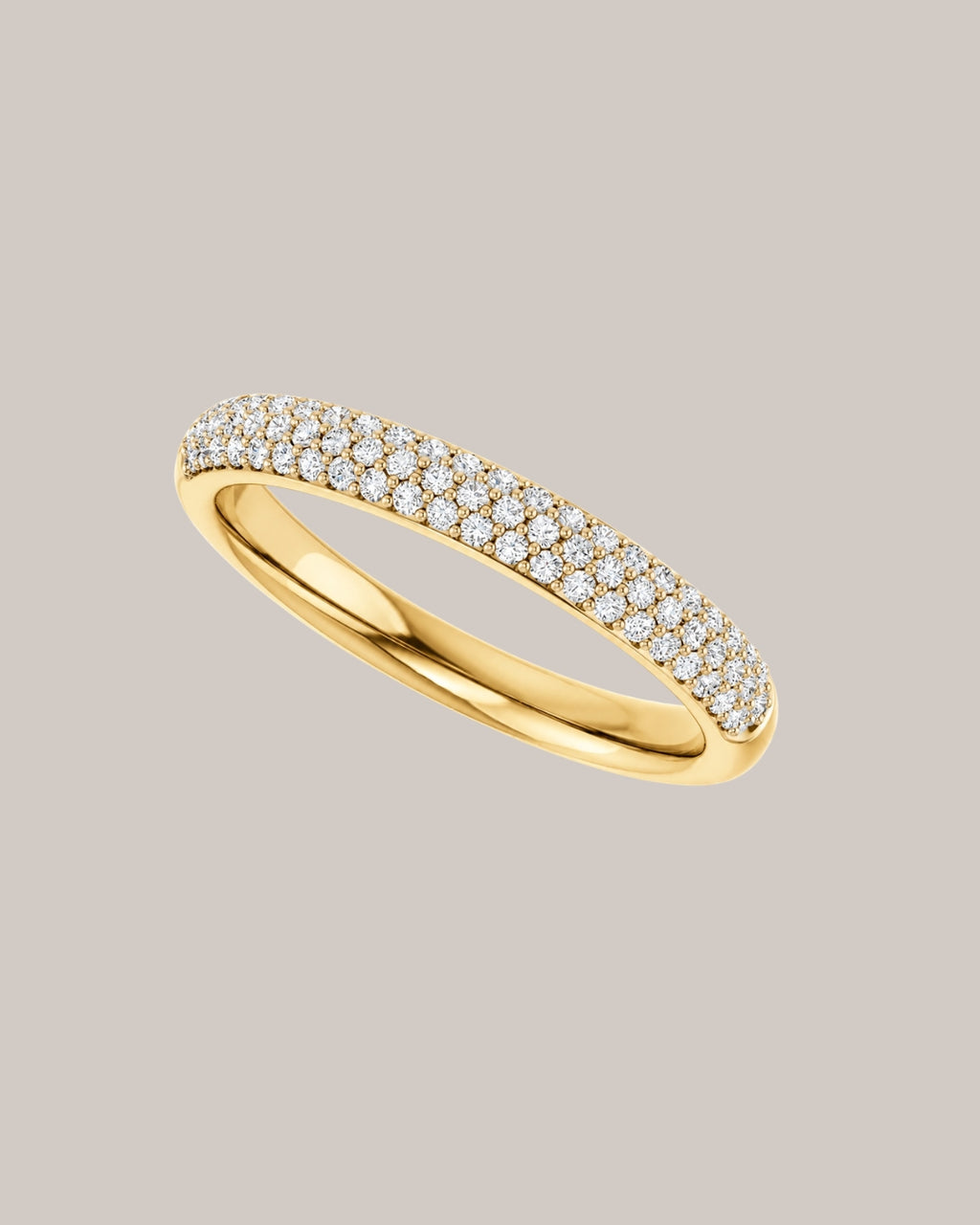 Honeycomb pavé lab grown diamond band in 14K yellow gold