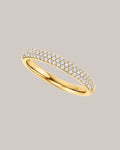 Honeycomb pavé lab grown diamond band in 14K yellow gold